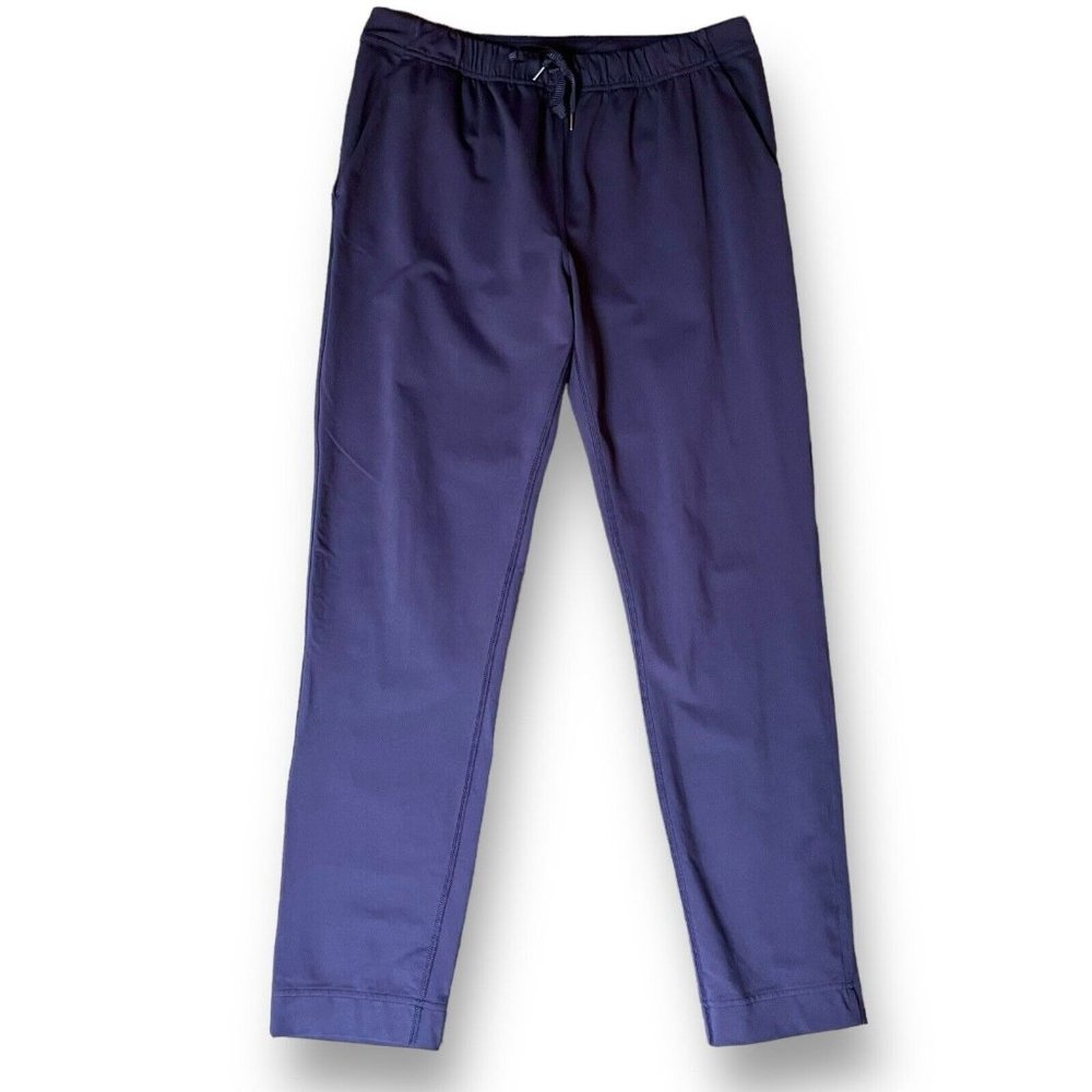 Lululemon Womens On The Fly Pant Sz 6 Navy Blue Drawstring Athleisure Ankle Fit